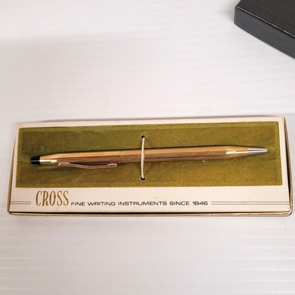 Vintage Cross Ballpoint Pen 1/20 6602 12K Gold Filled Made in USA Works Box - Picture 1 of 7